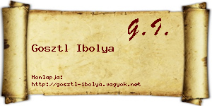 Gosztl Ibolya névjegykártya